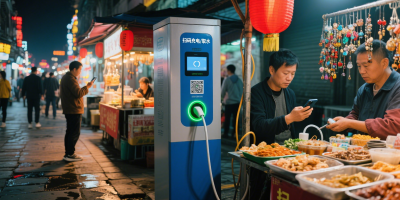 夜市扫码水电桩：极亚智能方案助力夜市规范化革命
