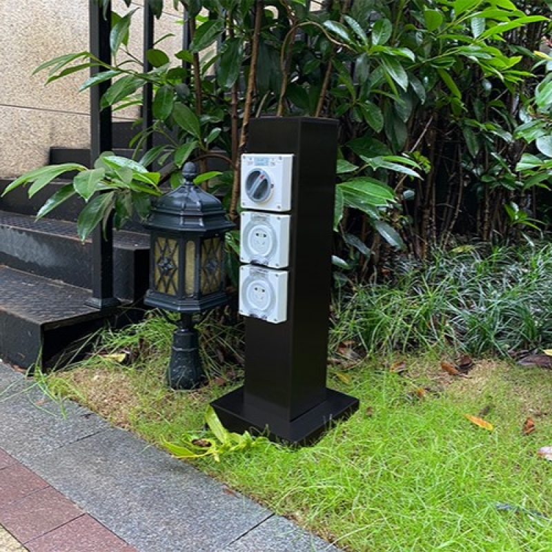 小型带灯电桩户外防水智能电桩光控电桩GRES601212S-R