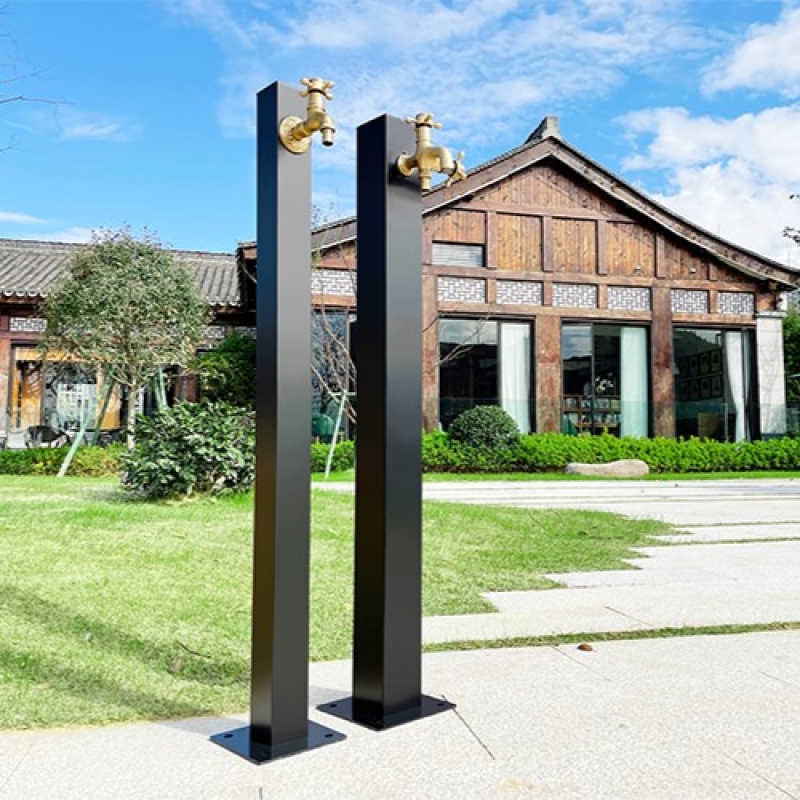 方桩户外立柱水龙头防冻裂不锈钢户外水桩GRW600606 