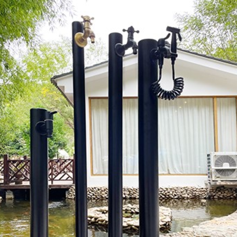 户外立柱水龙头防冻不锈钢圆桩水桩庭院景区专用圆桩 GRW6060