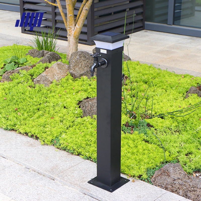 户外防水节能一体化立柱式水龙头 庭院/景区专用太阳能灯户外立柱水龙头 GRW681010
