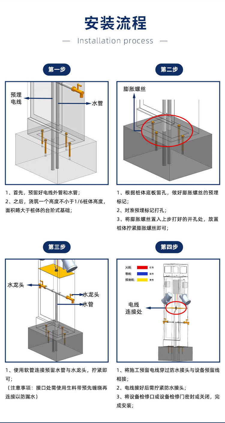 水电桩安装流程