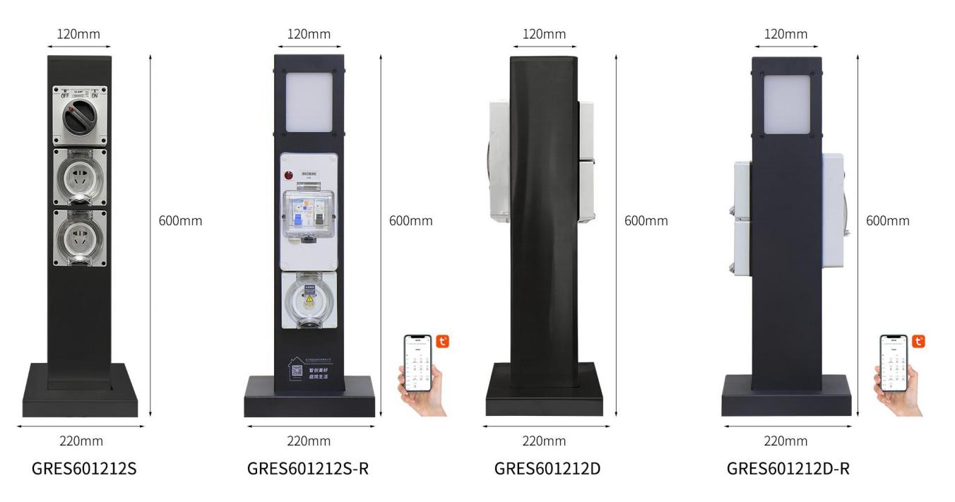 小型带灯电桩实物图